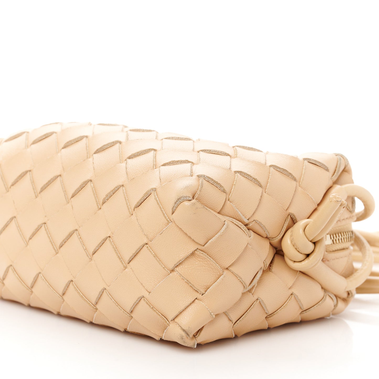 Nappa Intrecciato Mini Loop Camera Bag Almond