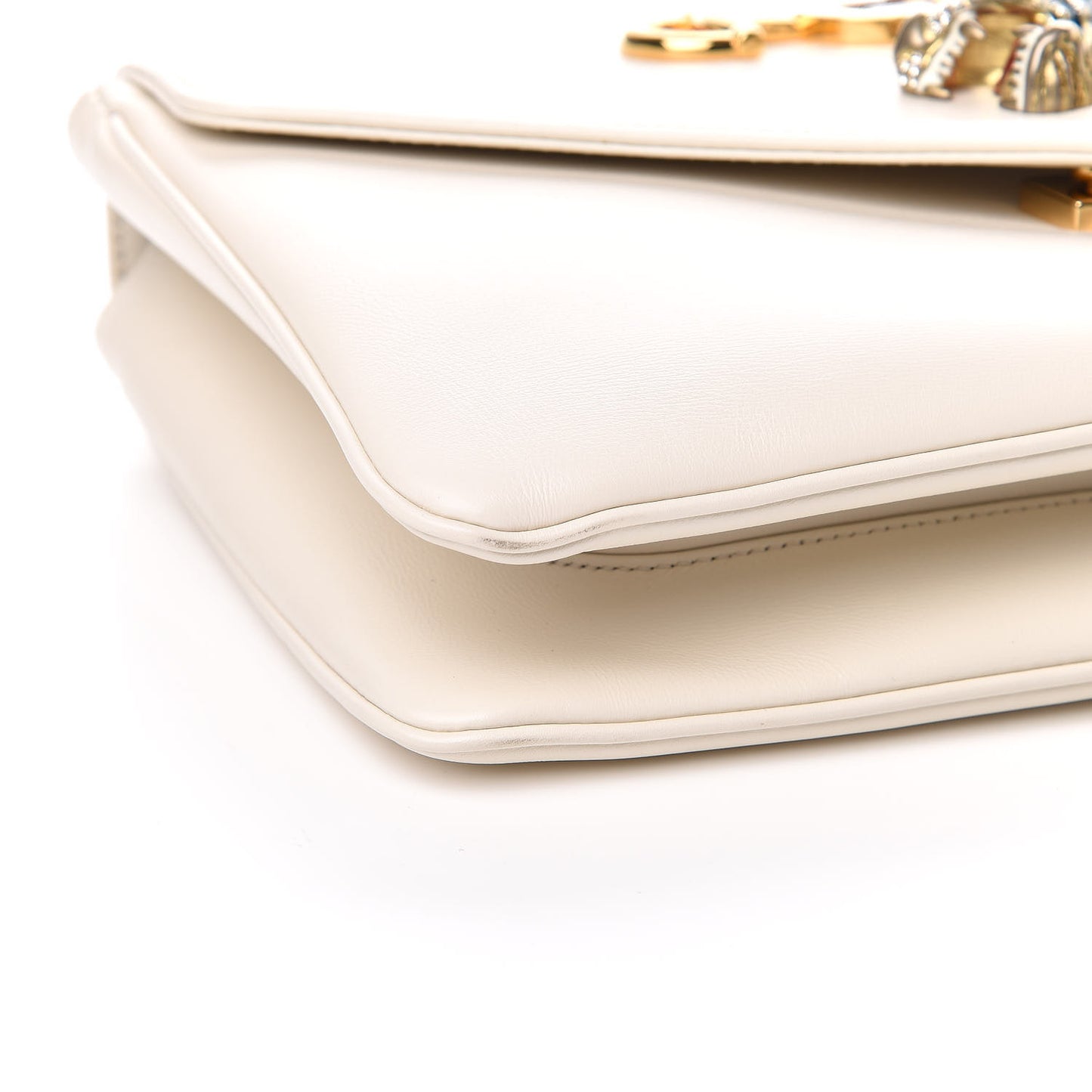 Vitello Palmellato Lux Crystal Medium Rajah Shoulder Bag Mystic White Multicolor