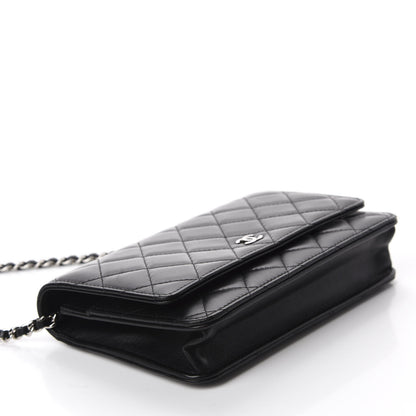 Chanel Lambskin Quilted Wallet On Chain WOC Black 4 of 14