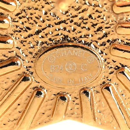 Chanel Pearl Crystal CC Star Earrings Gold 4 of 5