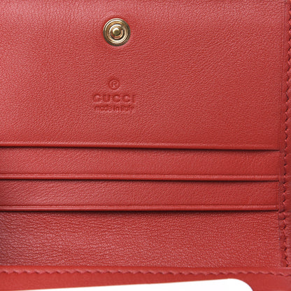 Gucci GG Supreme Monogram Apple Card Case Wallet Beige Multicolor Lobster Red 6 of 8