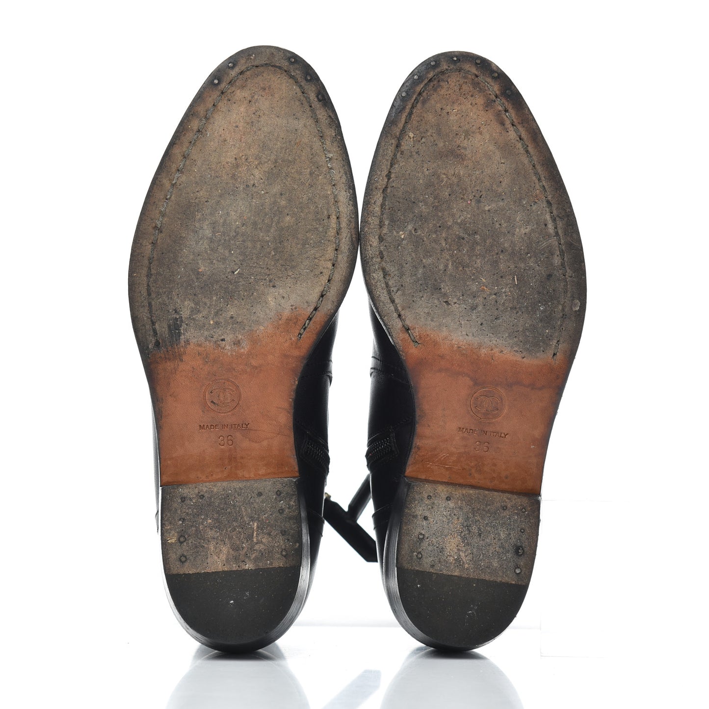 Calfskin Paris Dallas Zip Ankle Boots 36 Black