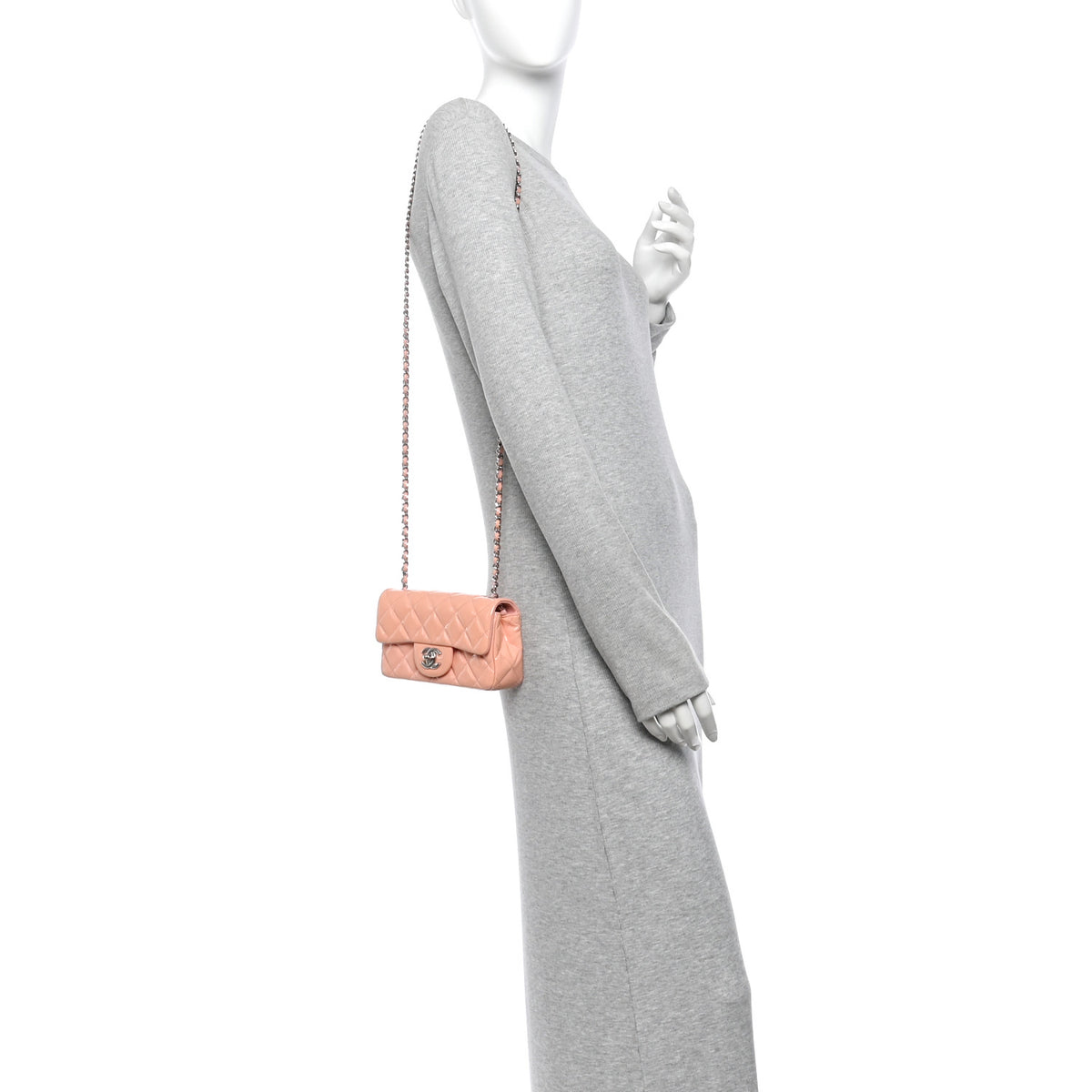 Chanel Patent Calfskin Quilted Extra Mini Rectangular Flap Pink 2 of 11