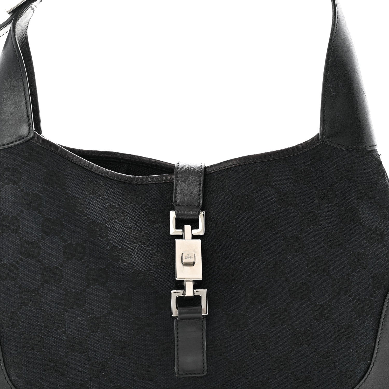 Gucci Monogram Small Jackie O Hobo Black 8 of 12