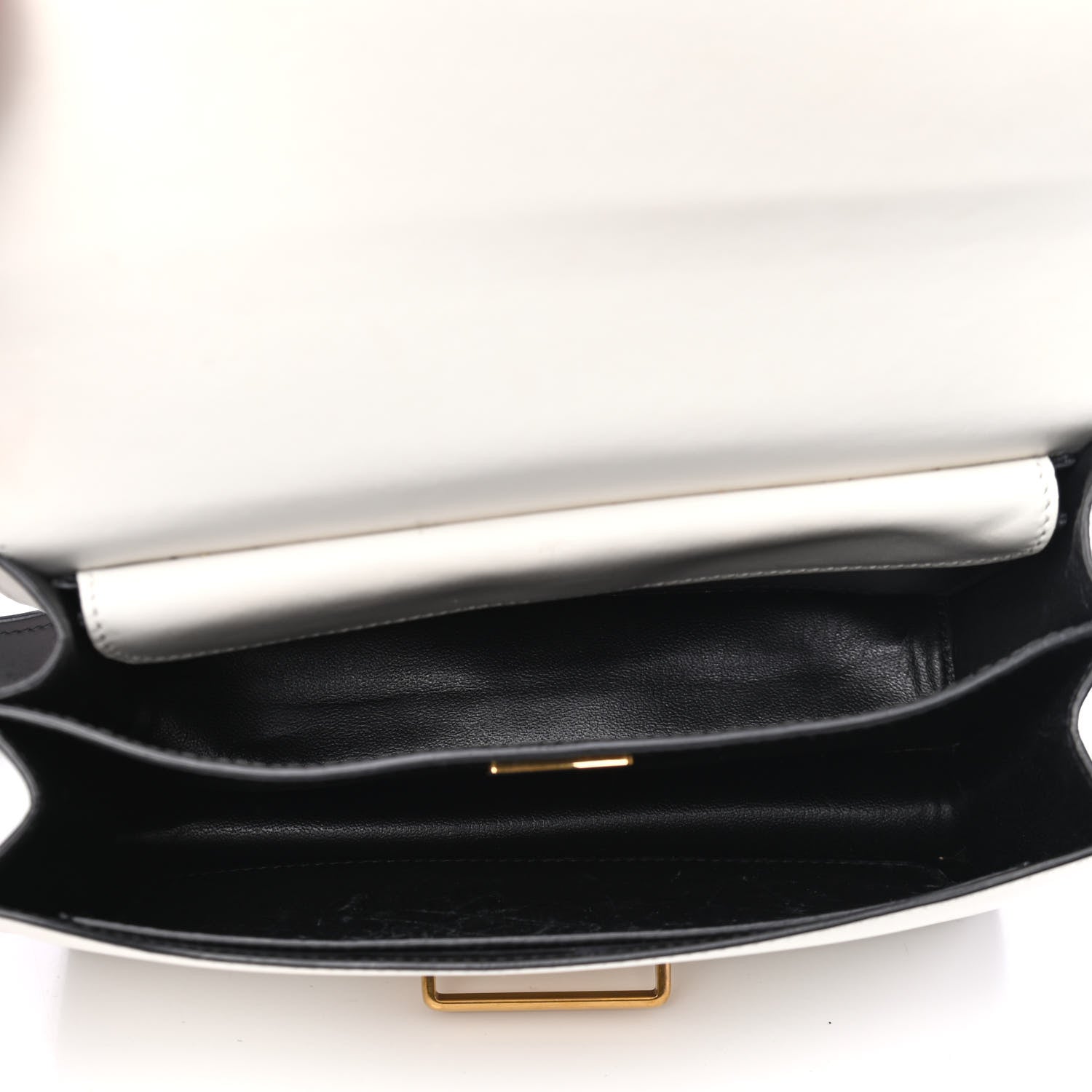 Prada City Calf Saffiano Large Cahier Bag White Black 4 of 4