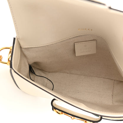 Gucci Azalea Calfskin Web Mini Horsebit 1955 Shoulder Bag Mystic White 5 of 11