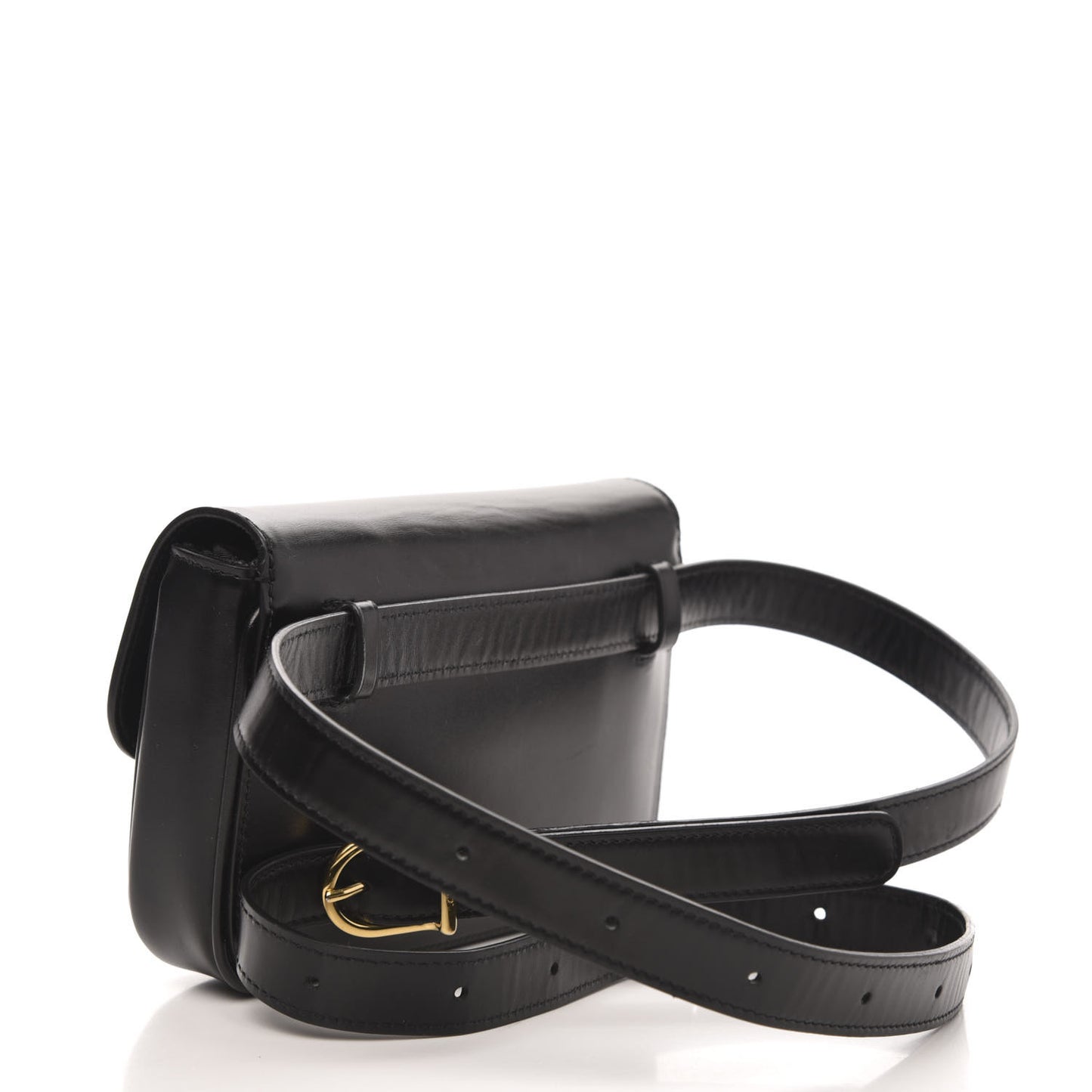 Smooth Calfskin Tassel Belt Bag Black