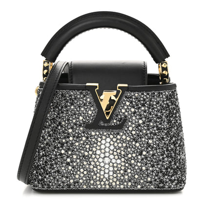 Louis Vuitton Crystal Cowhide Nano Capucines Silver Black 1 of 10