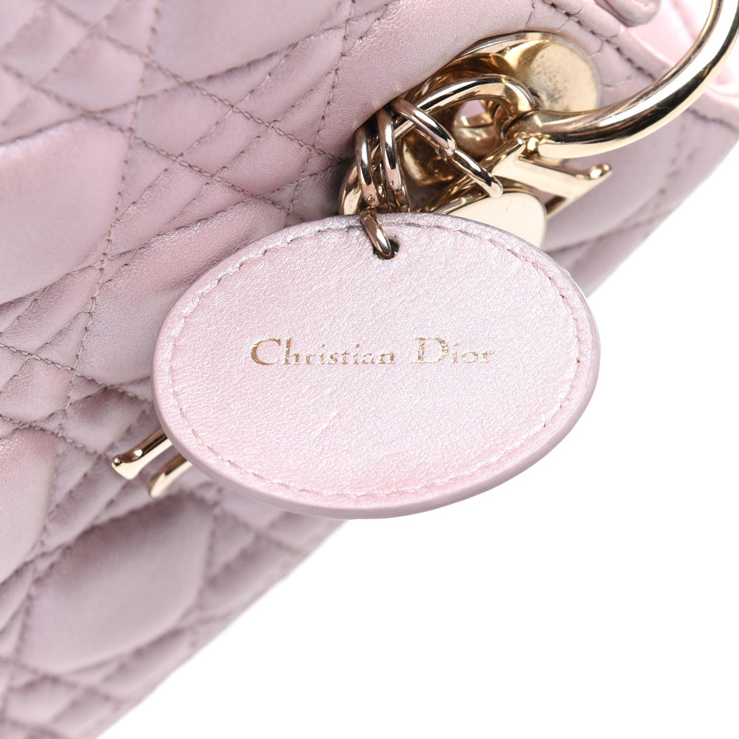 Pearly Lambskin Cannage Medium Lady Dior Lotus