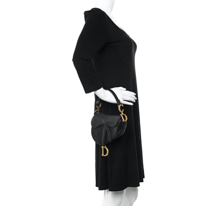 Christian Dior Grained Calfskin Mini Saddle Bag Black 2 of 10