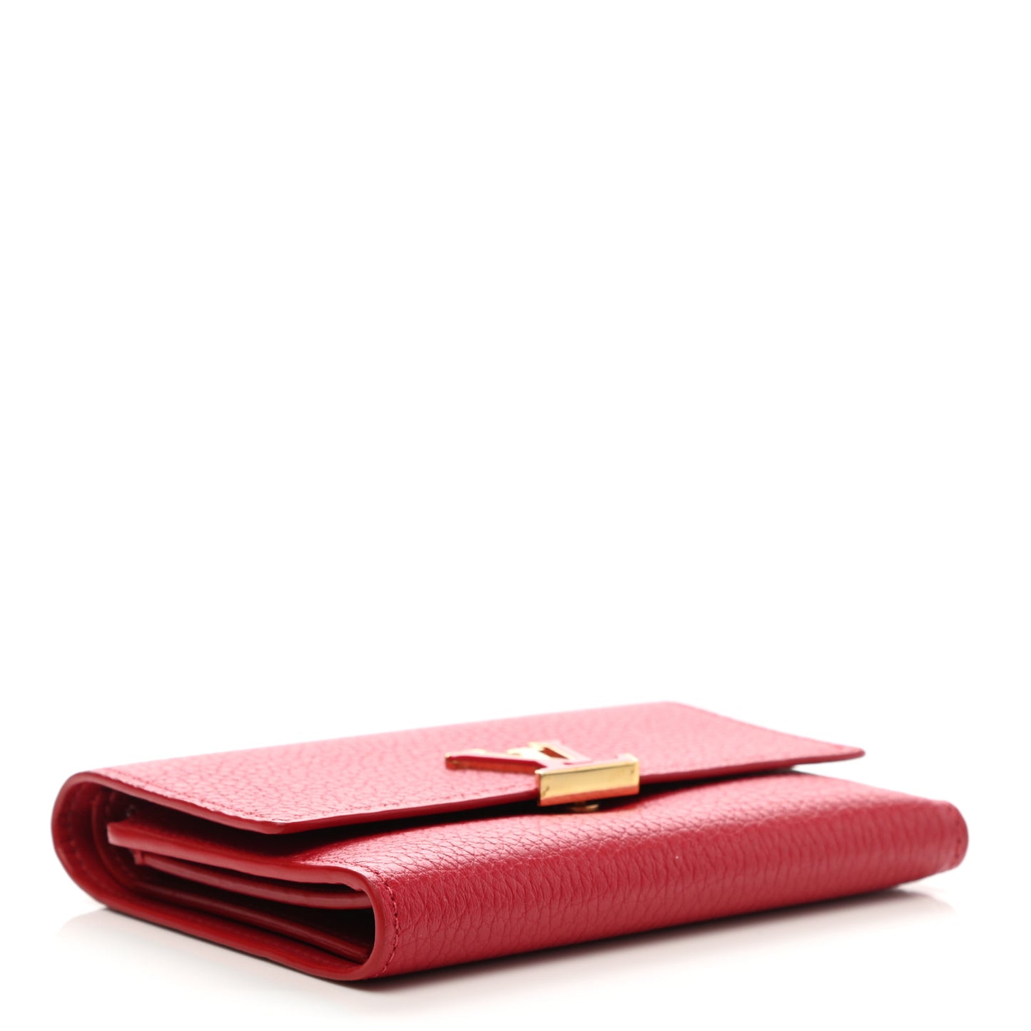 Taurillon Capucines Compact Wallet Rubis