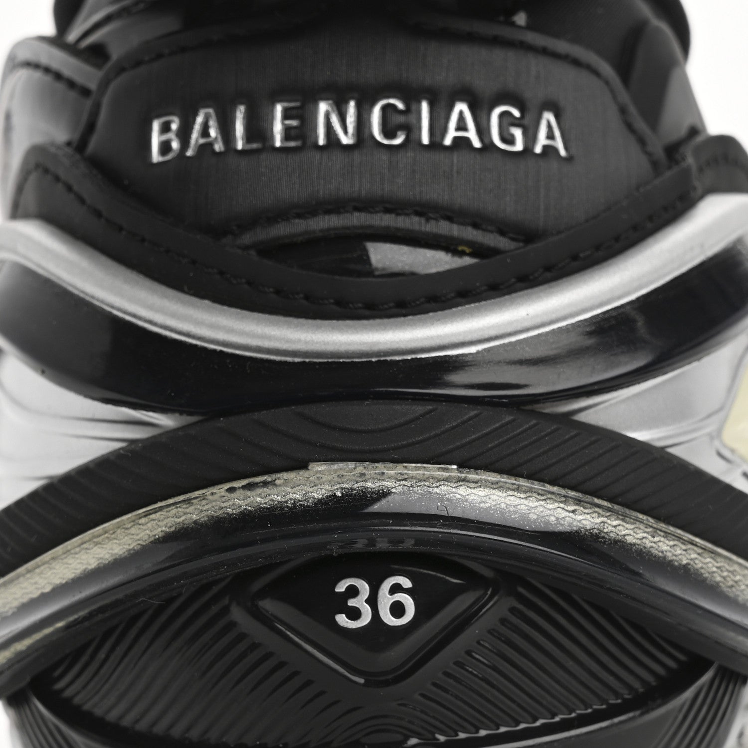 Balenciaga Rubber Womens Mesh Tyrex Sneakers 36 Black Grey 8 of 10