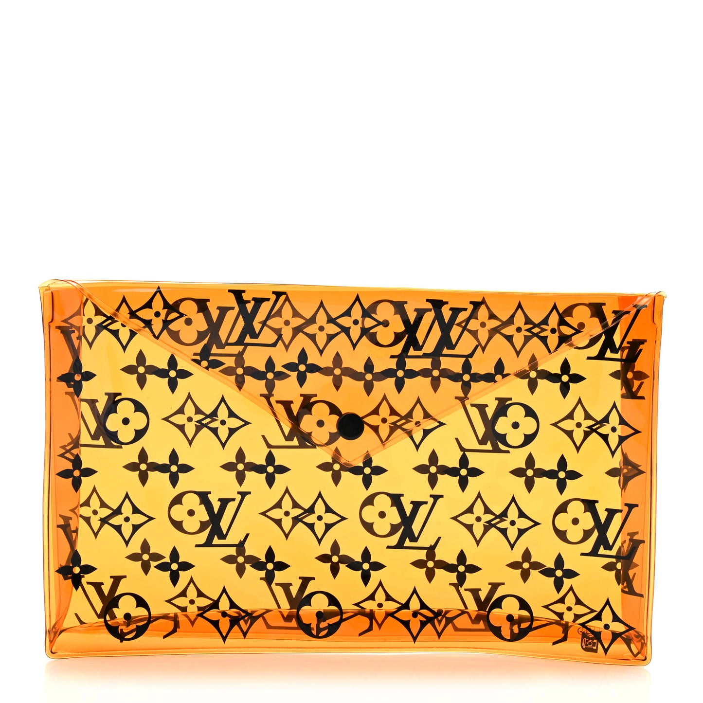 PVC Monogram Printed Envelope Pouch Orange