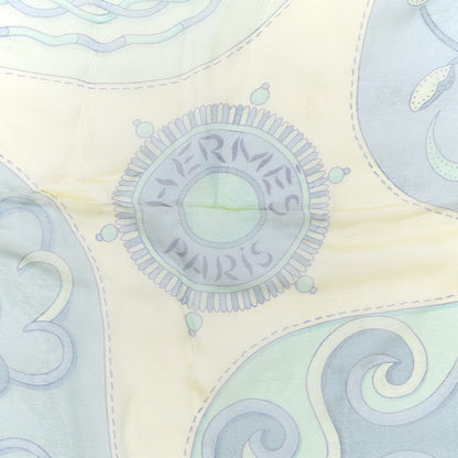 Hermes Silk Mousseline Festival Des Amazones Shawl 140 Vert Jaune Vert De Gris 2 of 4