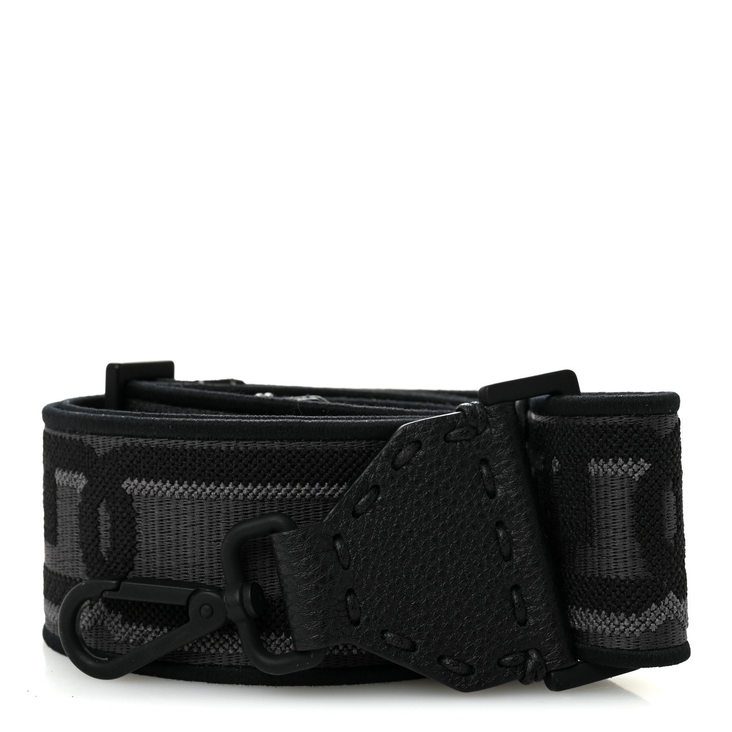 Fendi Jacquard Cuoio Romano Selleria O'Lock Strap You Black 1 of 3
