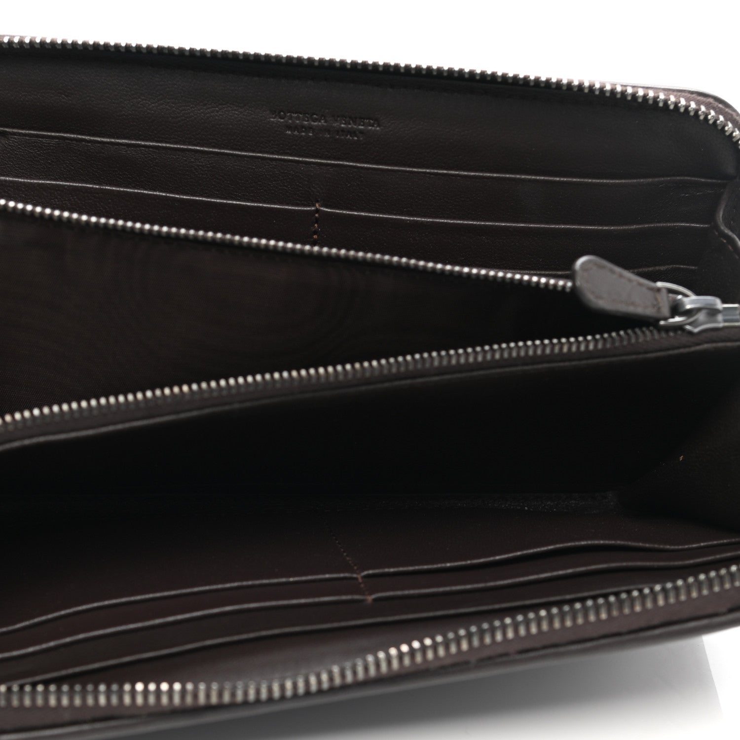 Bottega Veneta Goatskin Intrecciato Zip Around Wallet Brown 5 of 10
