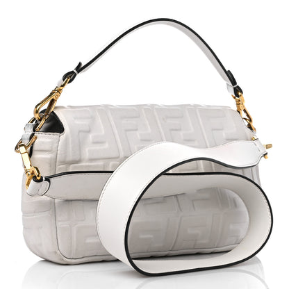 Fendi Nappa FF 1974 Embossed Baguette White 3 of 16