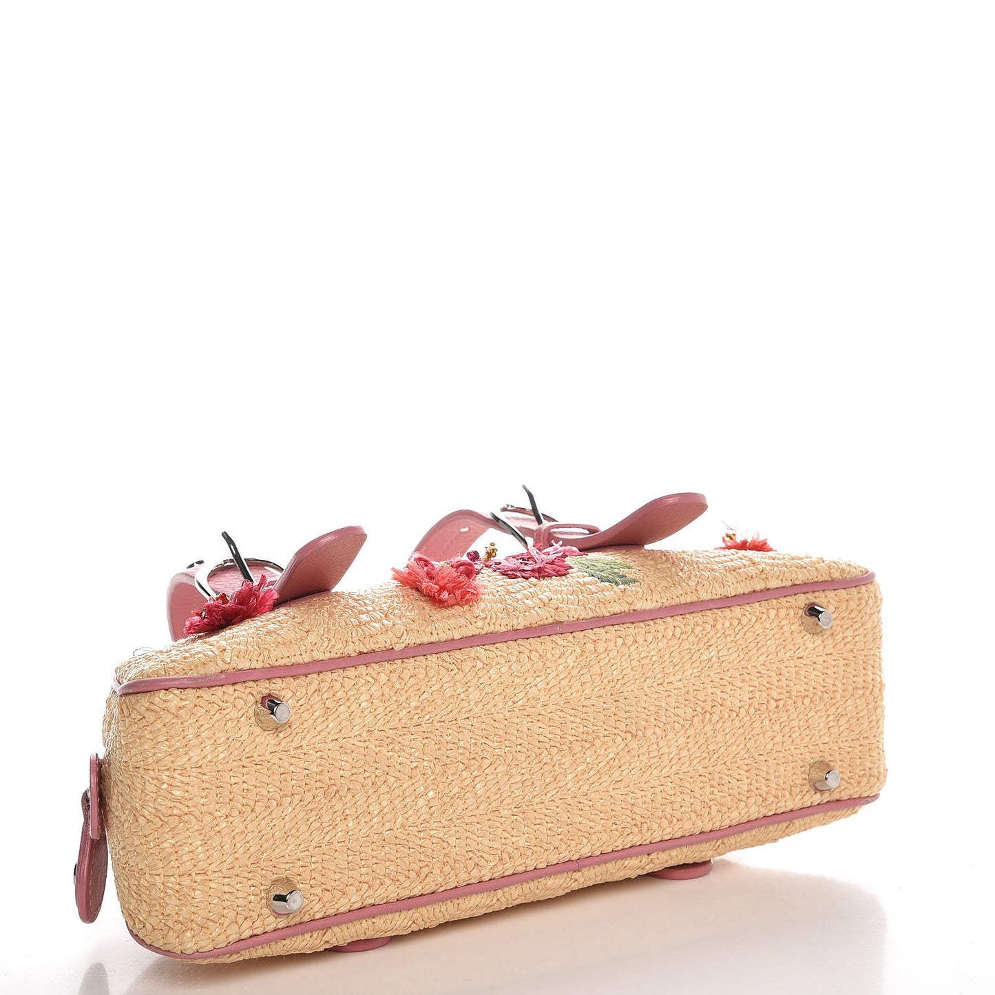 Straw Floral Satchel Multi