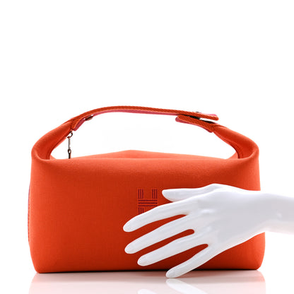 Hermes Canvas Large Bride-A-Brac Pouch Orange Feu Burgundy 2 of 6