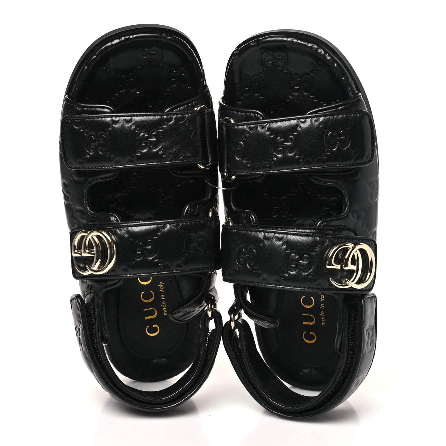 Guccissima GG Embossed Womens Sandals 36.5 Black
