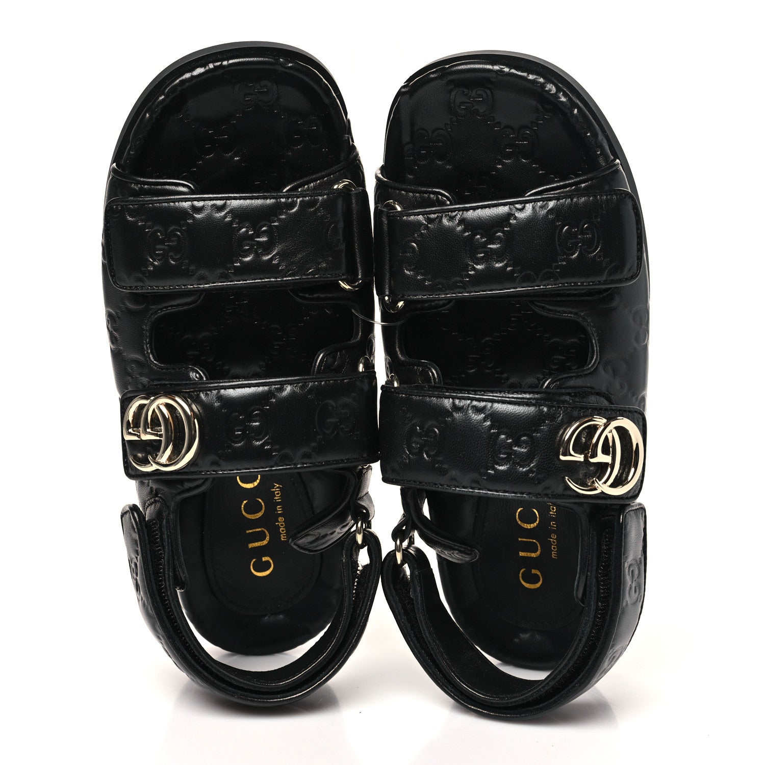 Gucci Guccissima GG Embossed Womens Sandals 36.5 Black 2 of 9