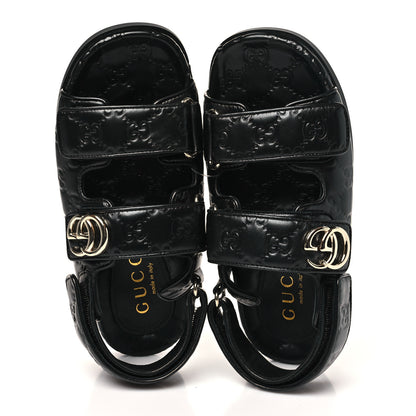 Gucci Guccissima GG Embossed Womens Sandals 36.5 Black 2 of 9