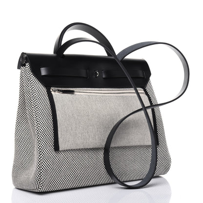 Hermes Vache Hunter Criss Viking Herbag Zip Retourne 31 PM Ecru Black 5 of 15