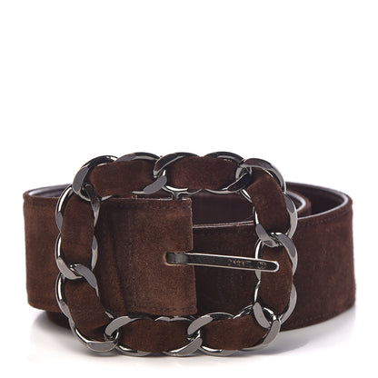 Chanel Suede CC Belt 75 30 Dark Brown 1 of 8