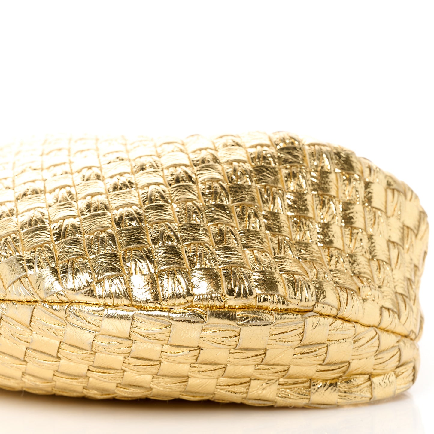 Metallic Nappa Intrecciato Mini Jodie Gold