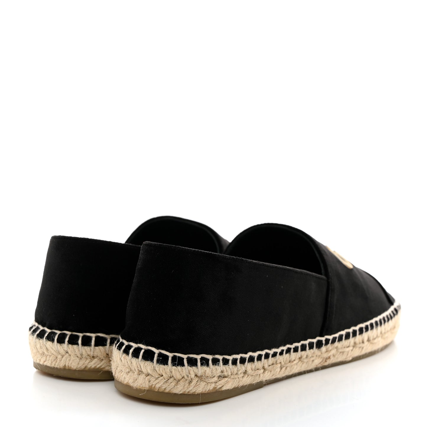 Velvet Logo Espadrilles 37 Black
