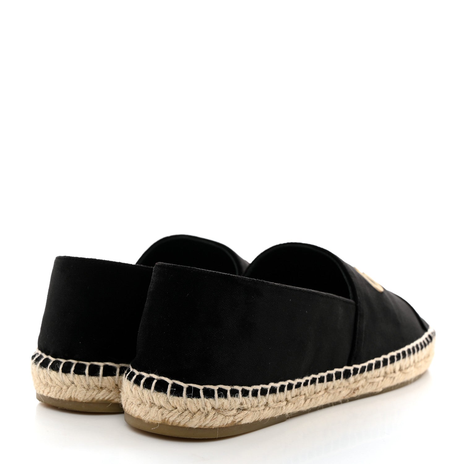 Chanel Velvet Logo Espadrilles 37 Black 5 of 9