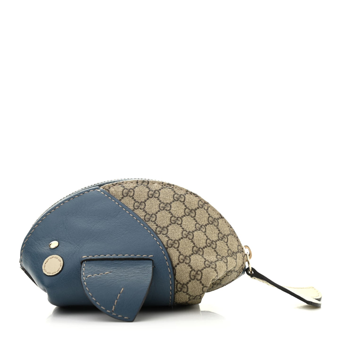 GG Supreme Monogram Children's Zoo Coin Purse Whale Blue