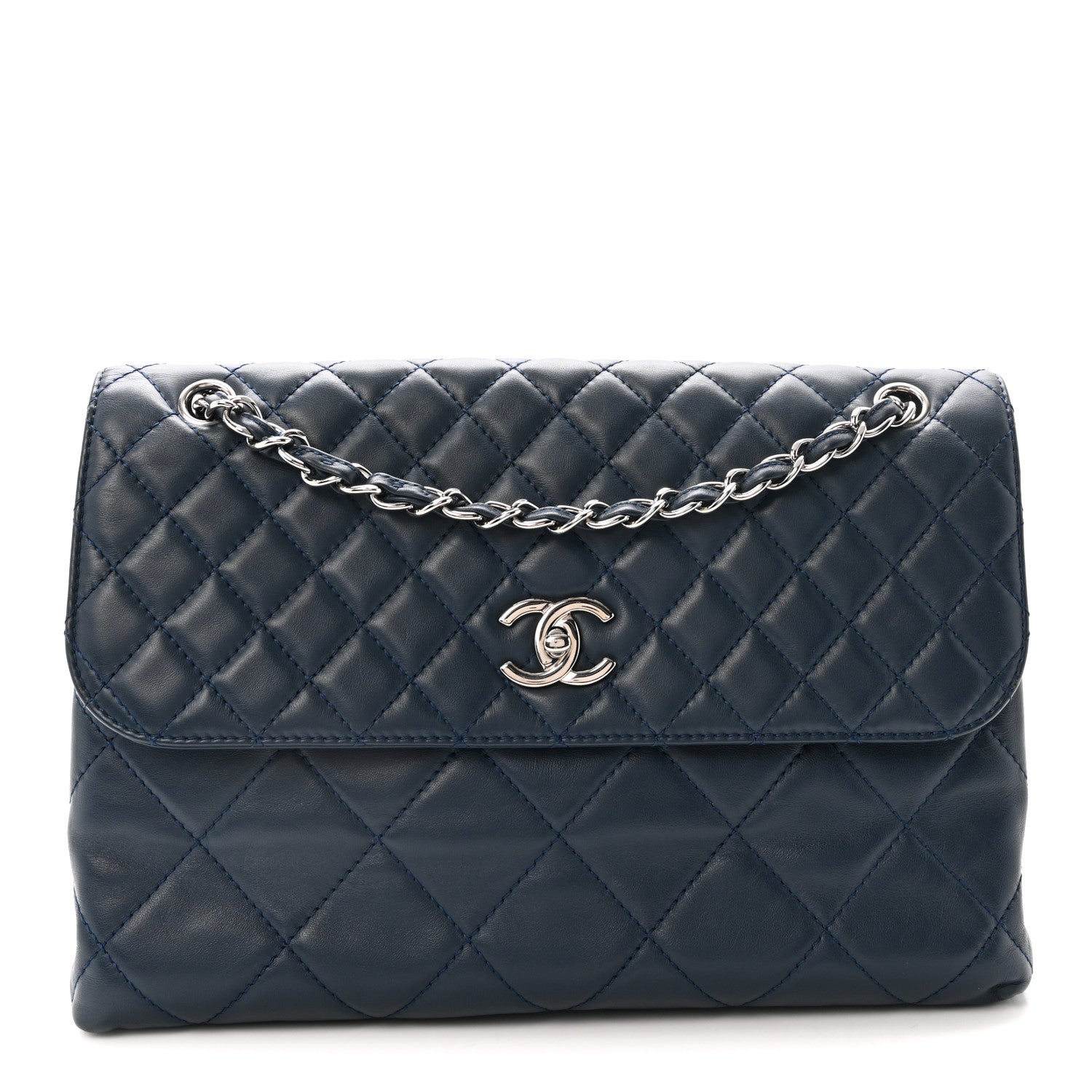 Chanel Calfskin Quilted In the Business Flap Dark Navy Blue 1 of 10