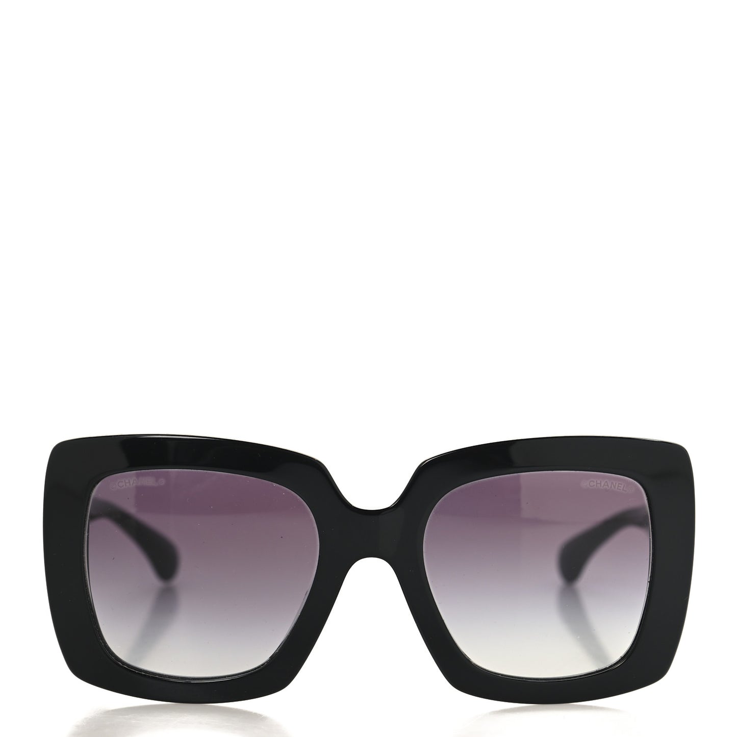 Acetate Calfskin Square Sunglasses 5474-Q-A Black