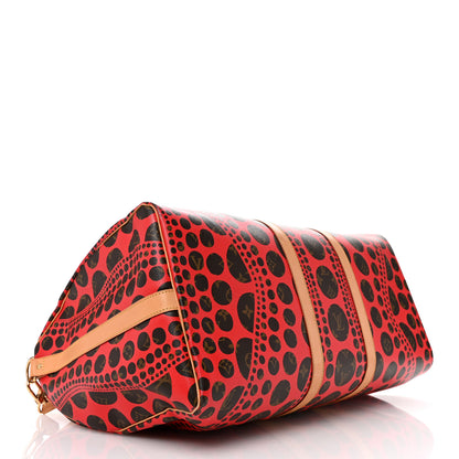 Louis Vuitton Monogram Kusama Pumpkin Dots Keepall Bandouliere 55 Red 3 of 11