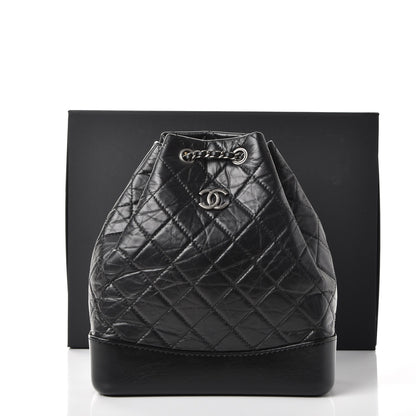 Chanel Aged Calfskin Quilted Gabrielle Backpack Black 8 of 8