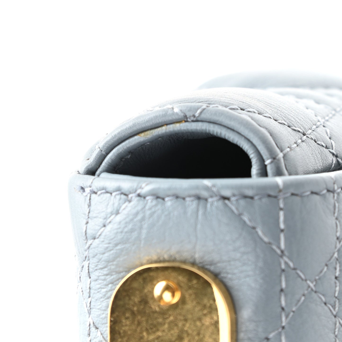 Calfskin Cannage Small Caro Bag Cloud Blue