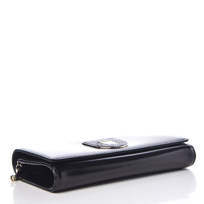 Christian Dior Smooth Calfskin Sequin Large Diorama Club Croisiere Chain Wallet Black 4 of 12