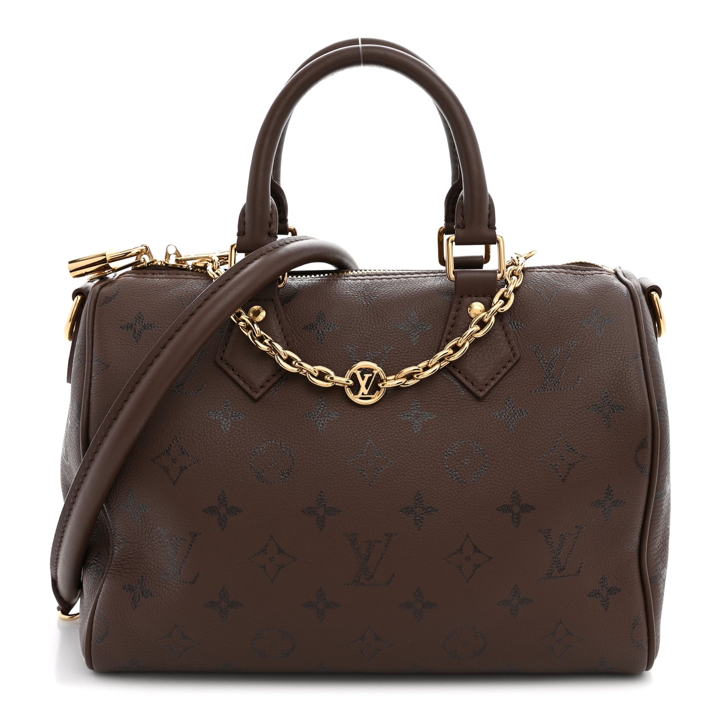 Calfskin LV Bliss Speedy Bandouliere 25 Brun