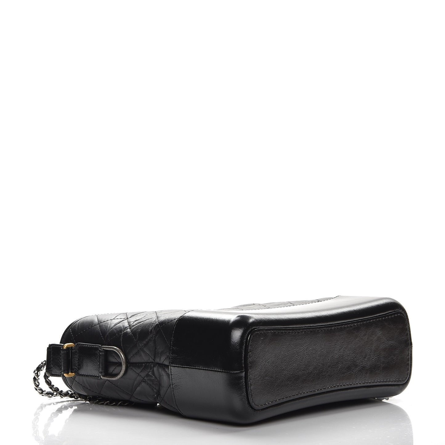 Aged Calfskin Quilted Medium Gabrielle Hobo Black