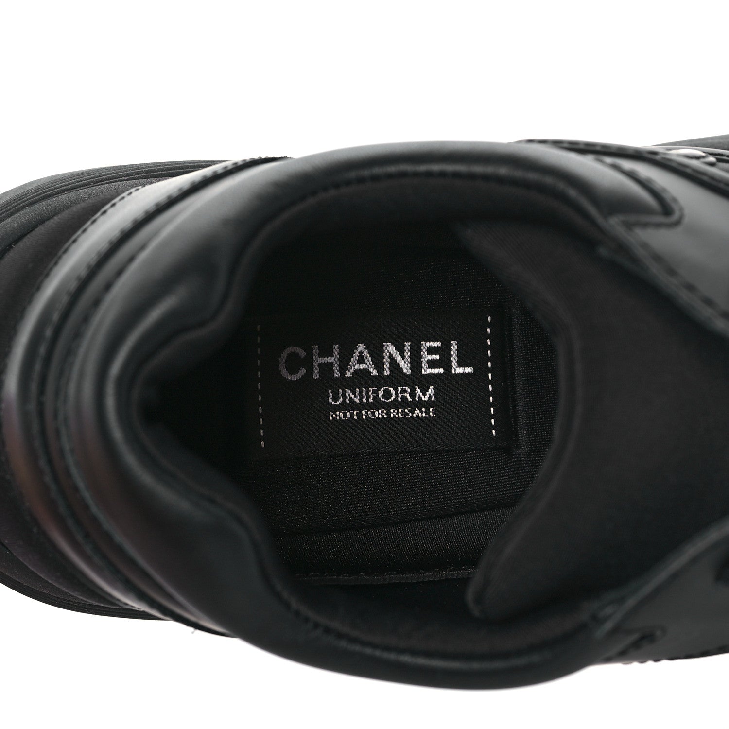 Chanel Calfskin Lambskin CC Uniform Sneakers 40 Black 7 of 8