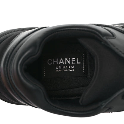 Chanel Calfskin Lambskin CC Uniform Sneakers 40 Black 7 of 8