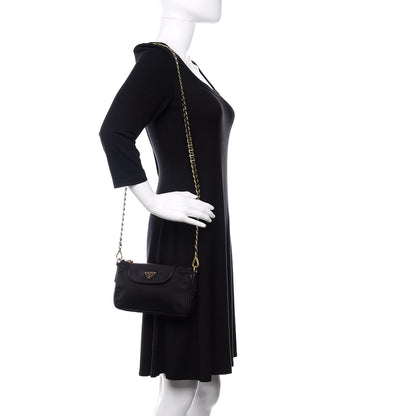 Prada Tessuto Nylon Saffiano Crossbody Bag Black 2 of 11