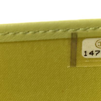 Chanel Patent Camellia Embossed Yen Wallet Green 8 of 9