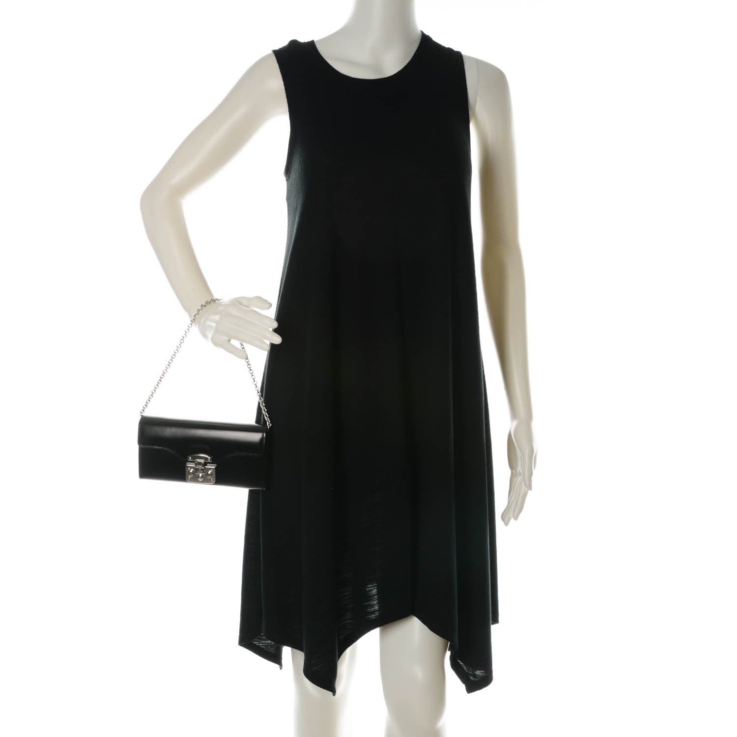 Gucci Regent Calfskin Lady Lock Wallet On Chain Black 2 of 6