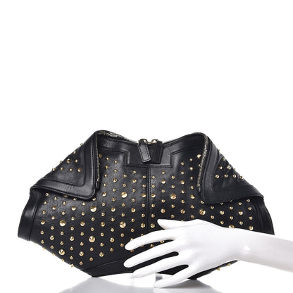 Alexander McQueen Calfskin Studded De Manta Clutch Black 2 of 9