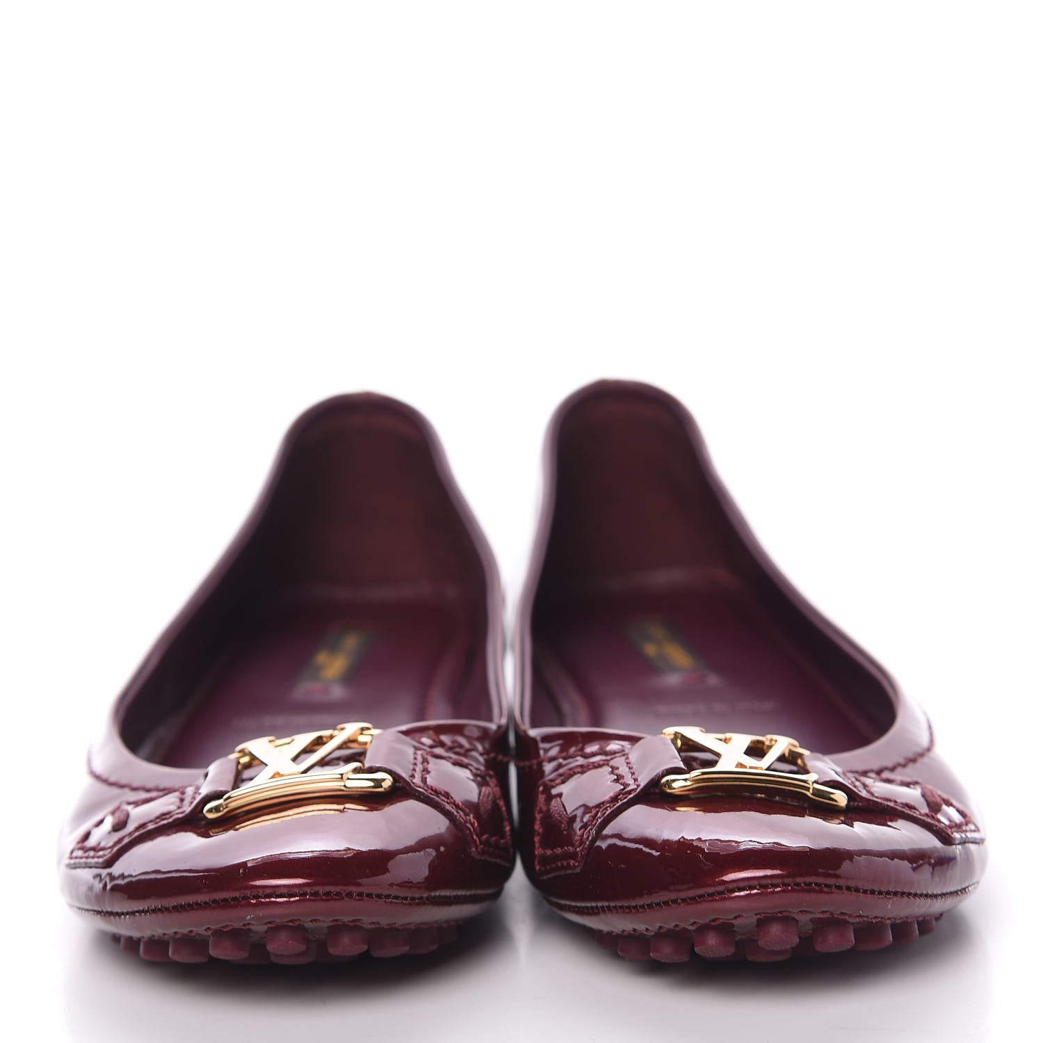 Louis Vuitton Patent Calfskin Oxford Ballerina Flats 34.5 Amarante 2 of 9