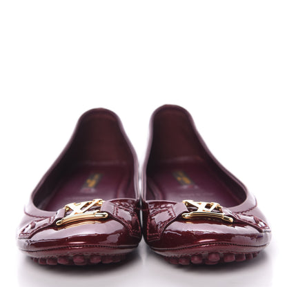 Louis Vuitton Patent Calfskin Oxford Ballerina Flats 34.5 Amarante 2 of 9