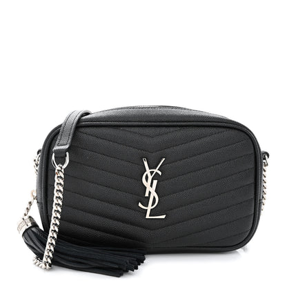 Saint Laurent Grain De Poudre Matelasse Monogram Mini Lou Camera Bag Black 1 of 11