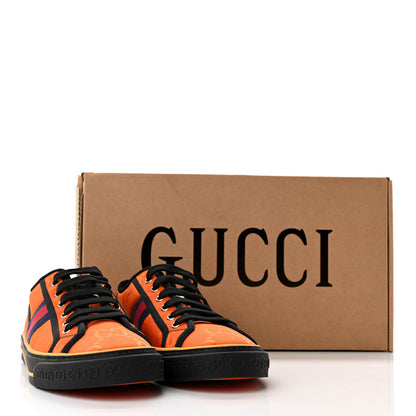 Gucci Econyl Nylon Web Monogram Off The Grid Mens 1977 Tennis Sneakers 8.5 Carrot Orange Black 8 of 8